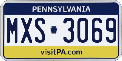 PA license plate MXS3069