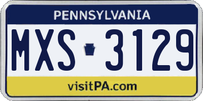 PA license plate MXS3129