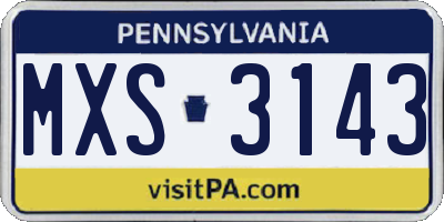 PA license plate MXS3143
