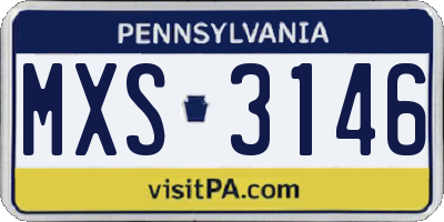 PA license plate MXS3146