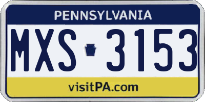 PA license plate MXS3153