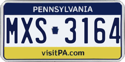 PA license plate MXS3164