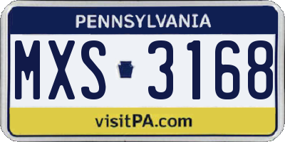PA license plate MXS3168