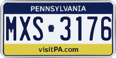 PA license plate MXS3176