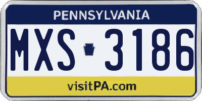 PA license plate MXS3186