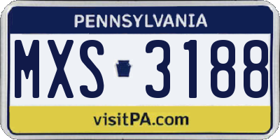 PA license plate MXS3188