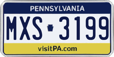 PA license plate MXS3199