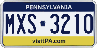 PA license plate MXS3210