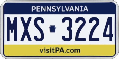 PA license plate MXS3224