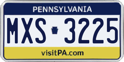 PA license plate MXS3225