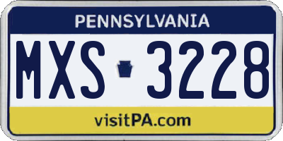 PA license plate MXS3228