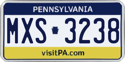 PA license plate MXS3238