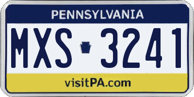 PA license plate MXS3241
