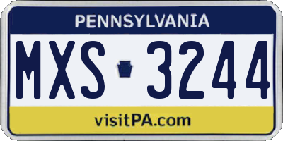 PA license plate MXS3244