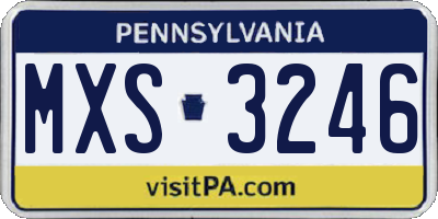 PA license plate MXS3246