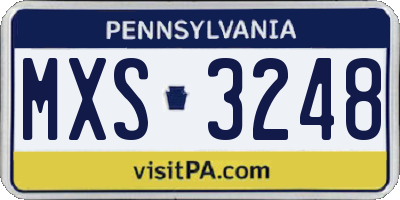 PA license plate MXS3248