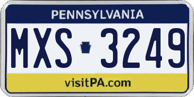 PA license plate MXS3249