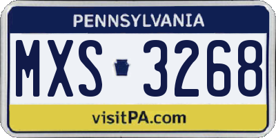 PA license plate MXS3268