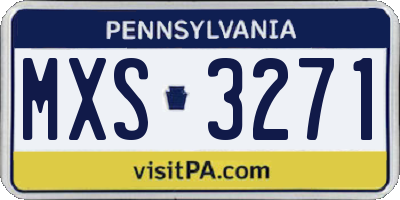 PA license plate MXS3271