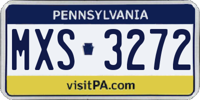 PA license plate MXS3272