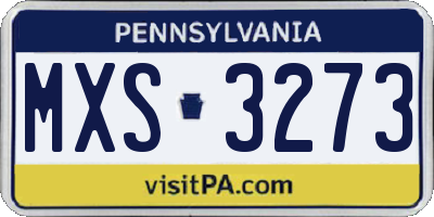PA license plate MXS3273