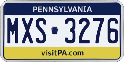 PA license plate MXS3276