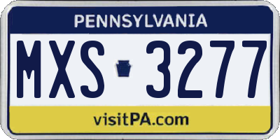 PA license plate MXS3277