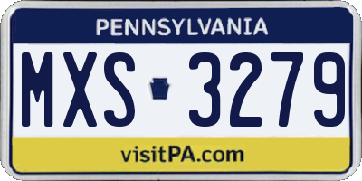 PA license plate MXS3279