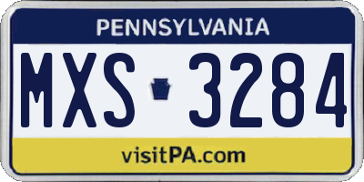 PA license plate MXS3284