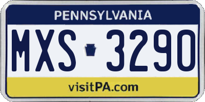 PA license plate MXS3290