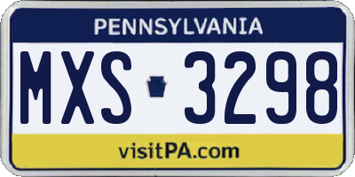 PA license plate MXS3298