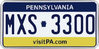 PA license plate MXS3300