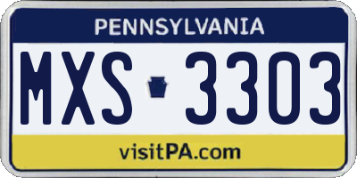 PA license plate MXS3303