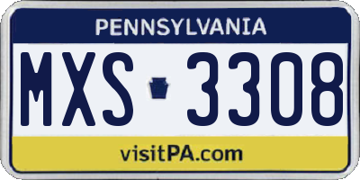 PA license plate MXS3308