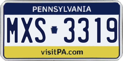 PA license plate MXS3319