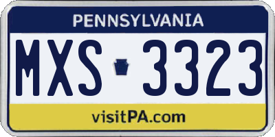 PA license plate MXS3323