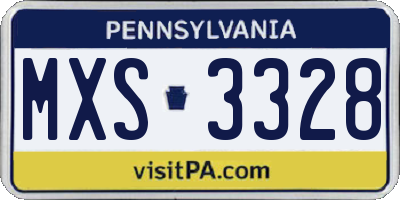 PA license plate MXS3328