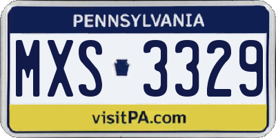 PA license plate MXS3329