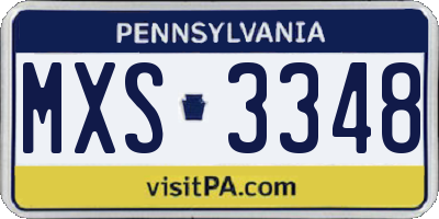 PA license plate MXS3348