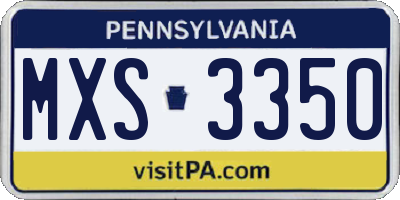 PA license plate MXS3350