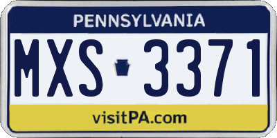 PA license plate MXS3371