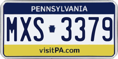 PA license plate MXS3379