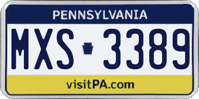PA license plate MXS3389
