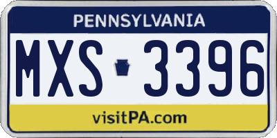PA license plate MXS3396