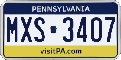 PA license plate MXS3407