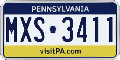 PA license plate MXS3411