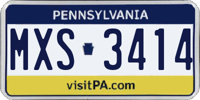 PA license plate MXS3414