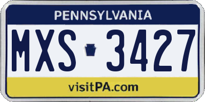 PA license plate MXS3427