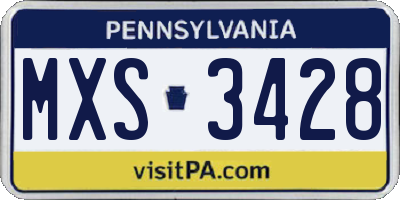 PA license plate MXS3428