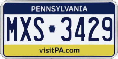 PA license plate MXS3429